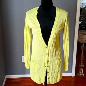 Cynthia rowley lime green light weight cardigan sz small